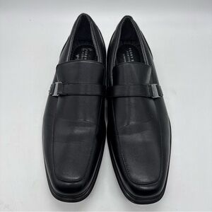 Perry Ellis Black Leather Slip-On Loafers